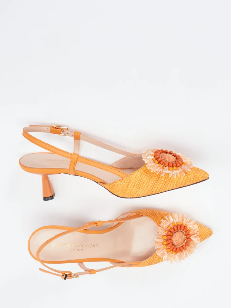 Konstantin Starke – Slingback-Pumps aus Textil Baststruktur