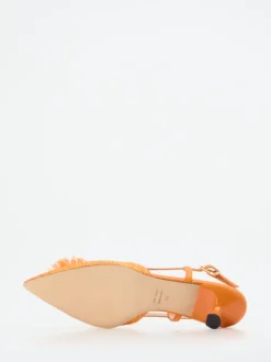 Konstantin Starke – Slingback-Pumps aus Textil Baststruktur