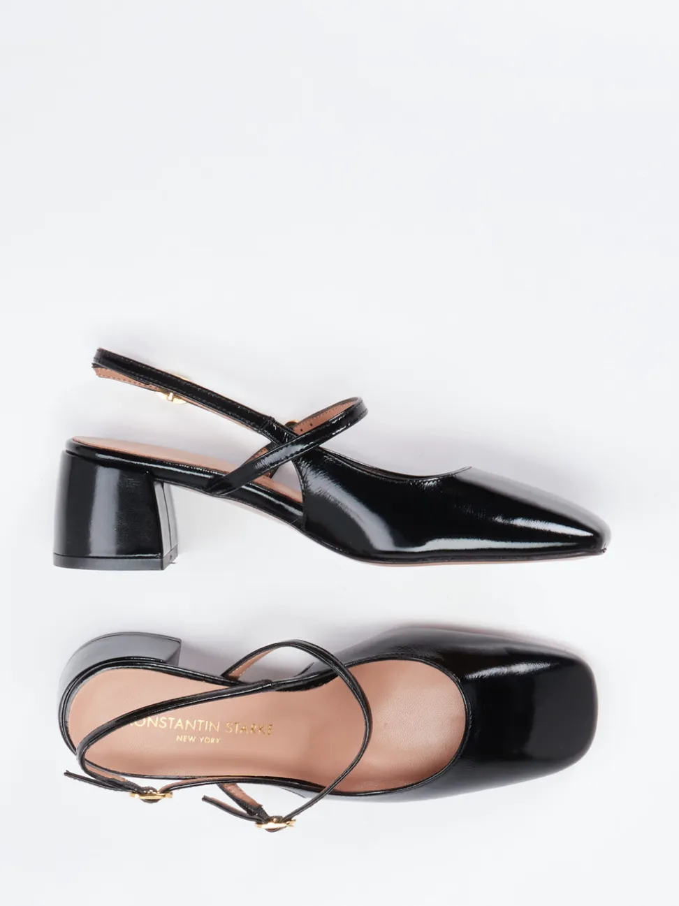 Konstantin Starke – Slingback-Pumps aus Lackleder schwarz