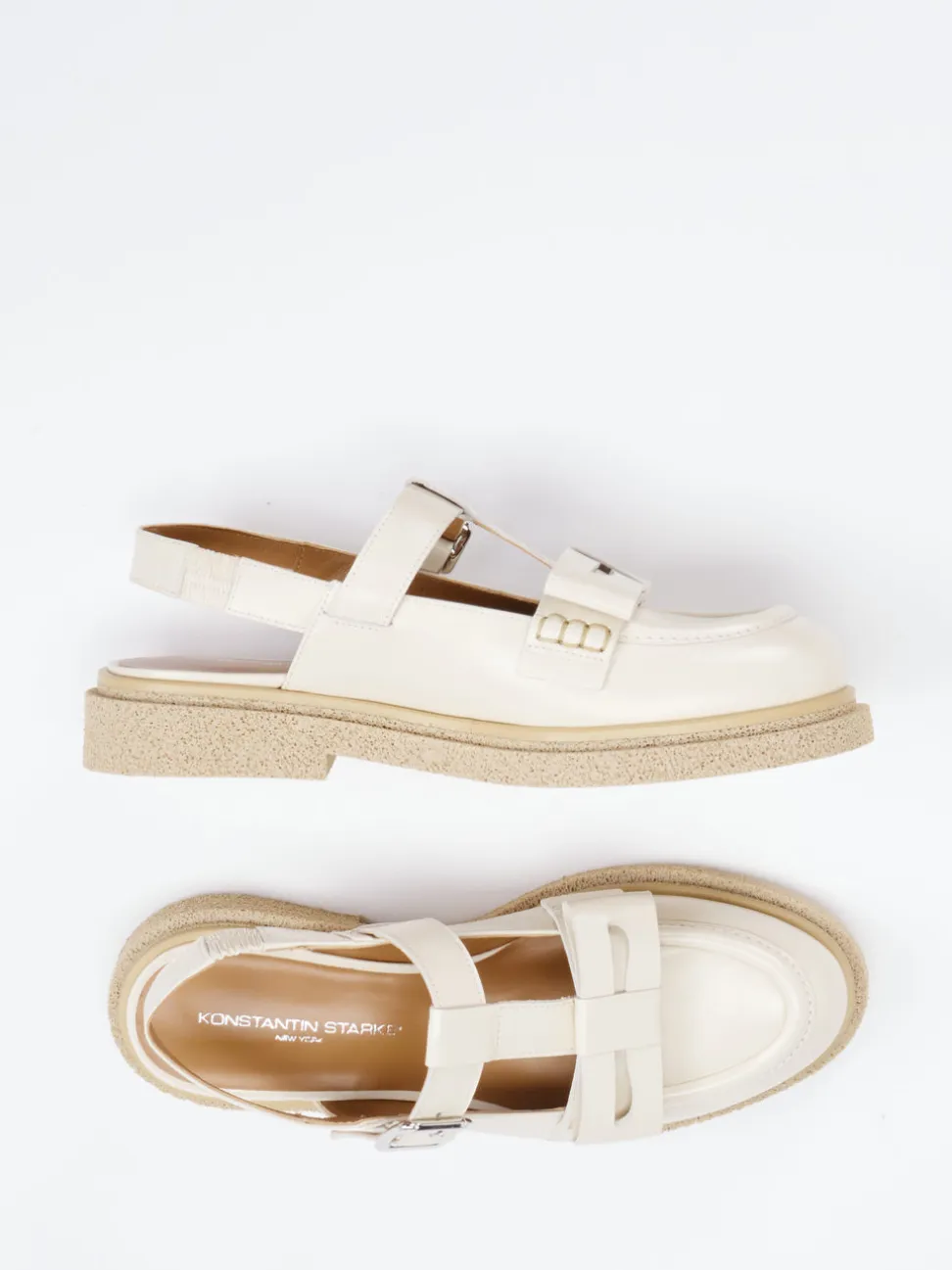 Konstantin Starke – Slingback-Loafer aus Lammleder beige