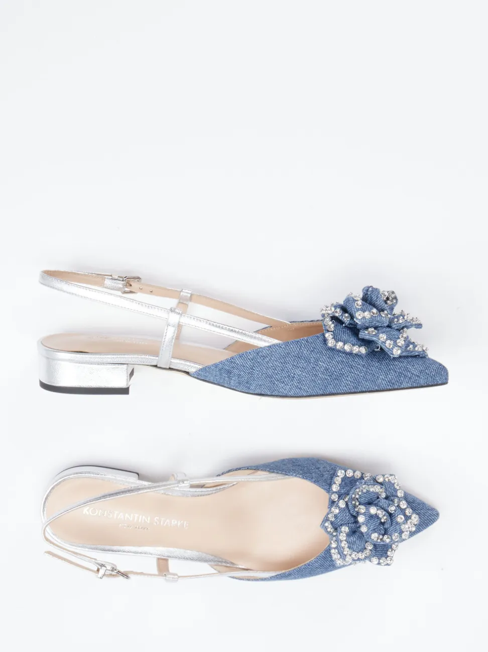 Konstantin Starke – Slingback-Ballerinas aus Denim
