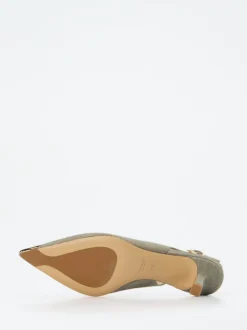 Konstantin Starke – Slingback-Pumps aus Textil Salbeigrün