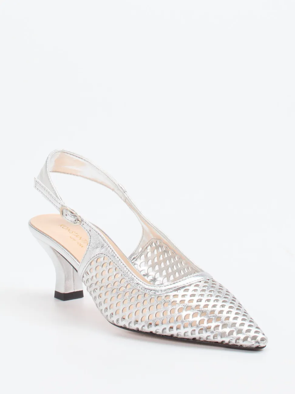 Konstantin Starke – Slingback-Pumps aus Metallicleder silber