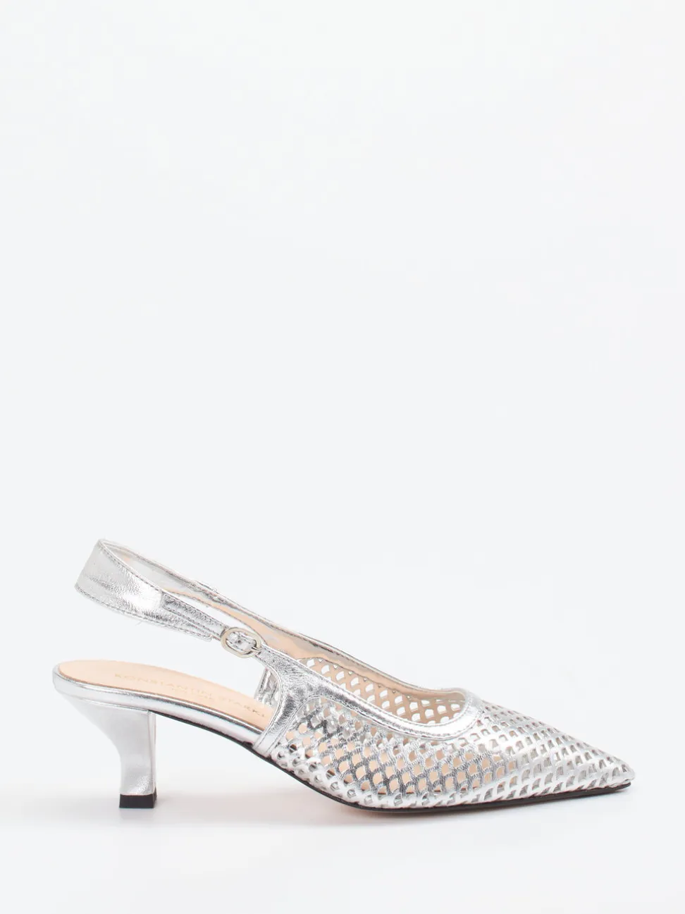 Konstantin Starke – Slingback-Pumps aus Metallicleder silber