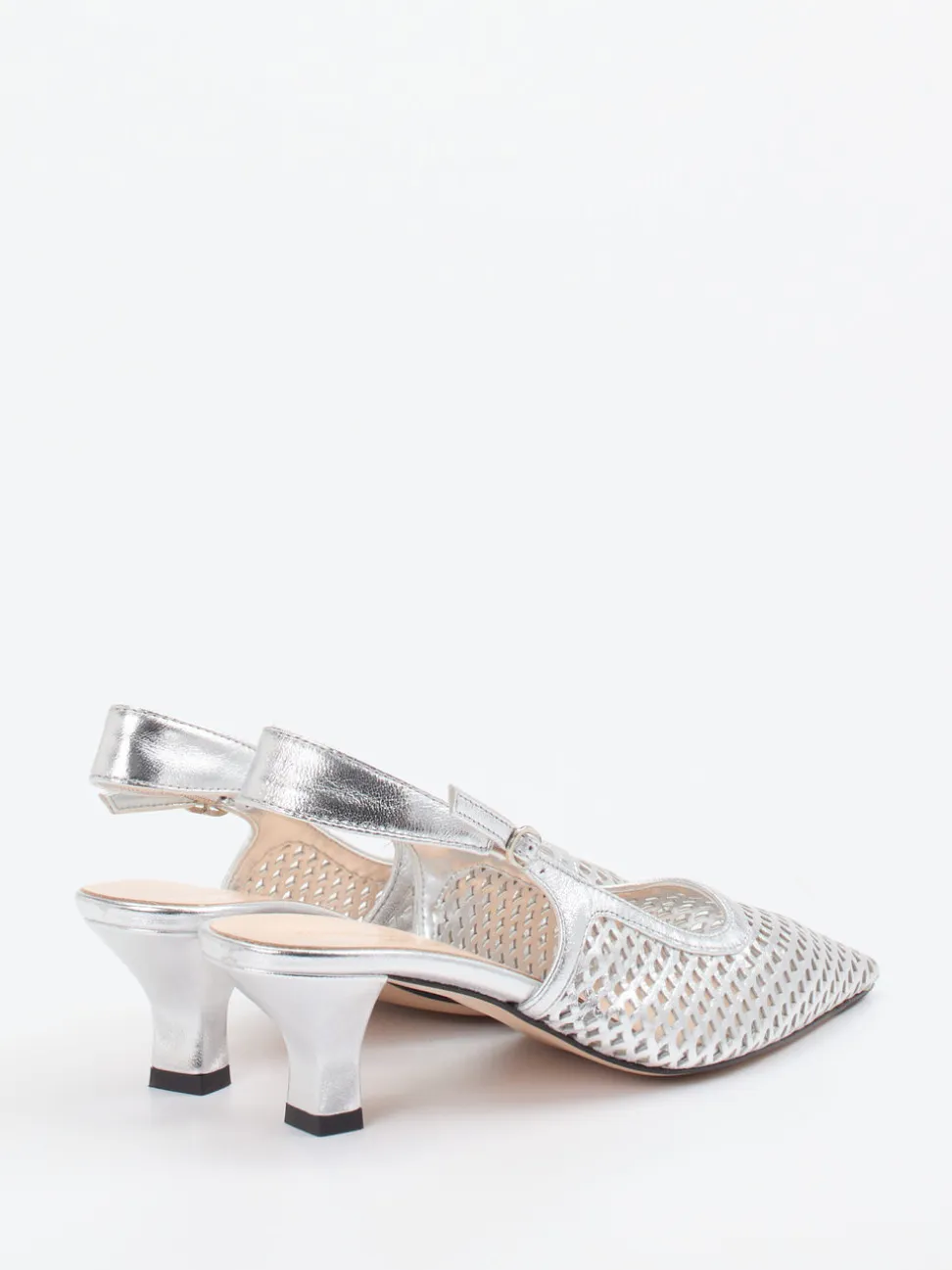 Konstantin Starke – Slingback-Pumps aus Metallicleder silber