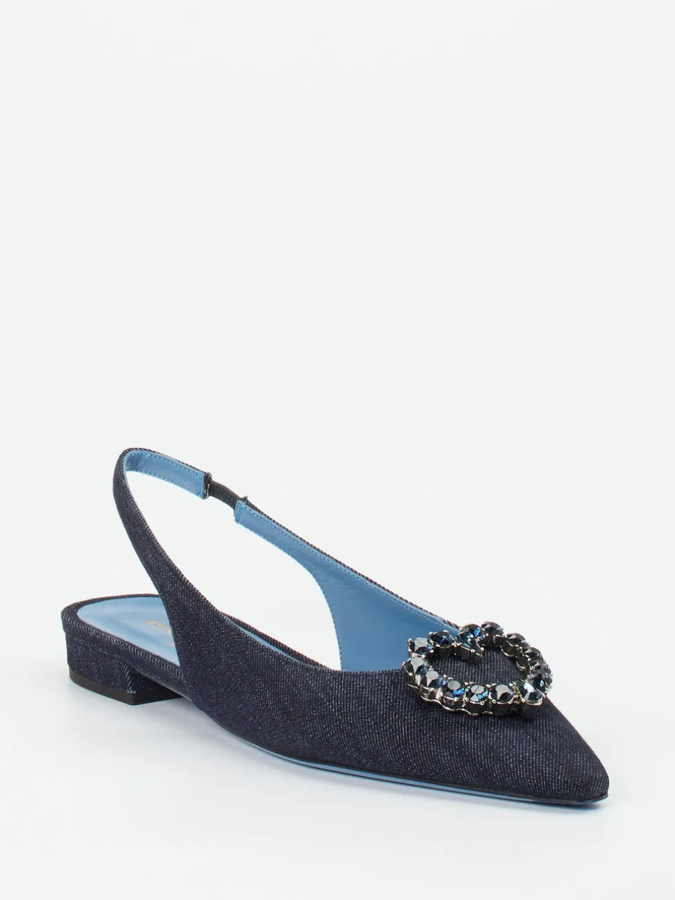 Konstantin Starke – Slingback-Ballerinas aus Textil Denim-Optik