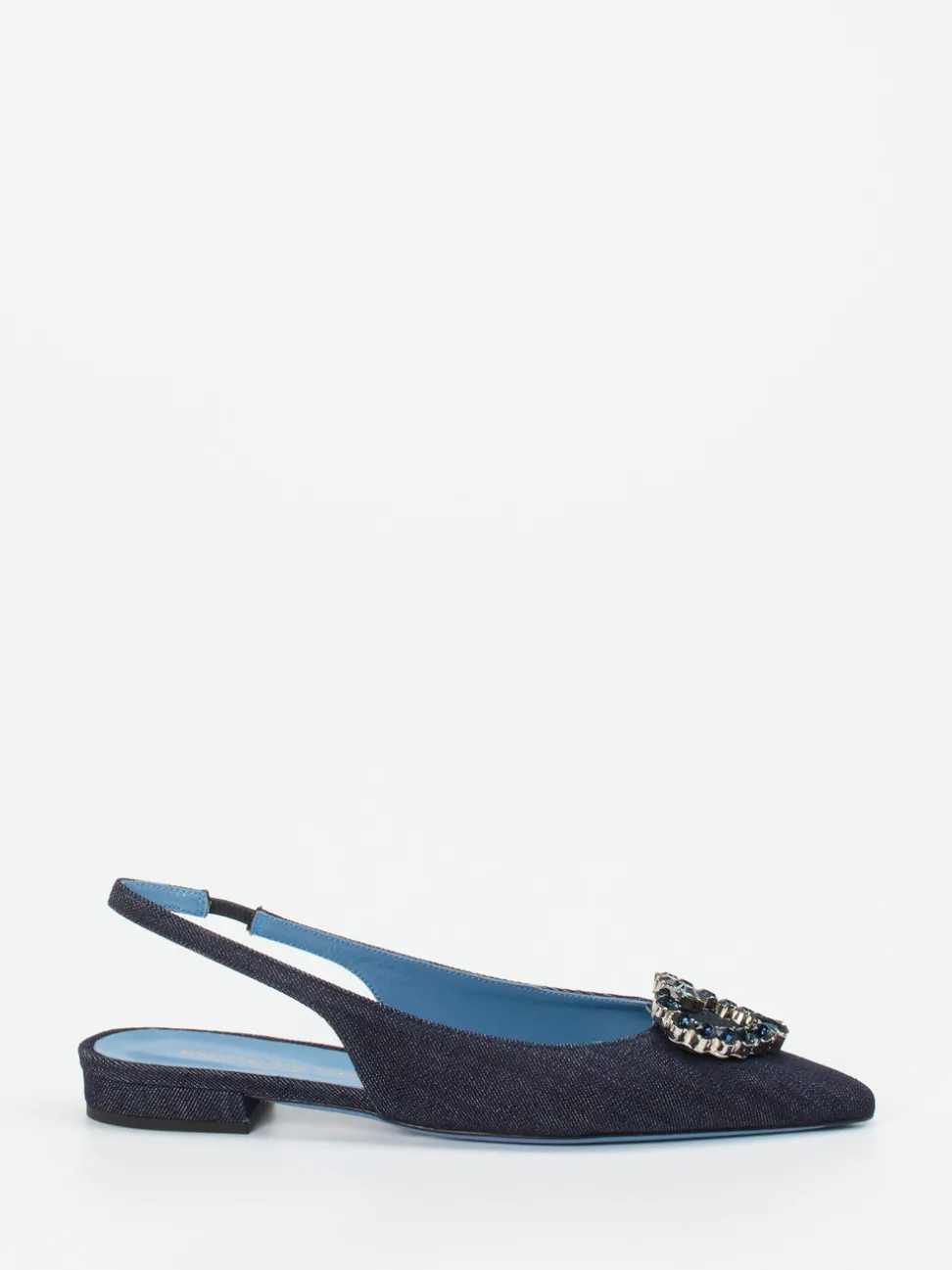 Konstantin Starke – Slingback-Ballerinas aus Textil Denim-Optik