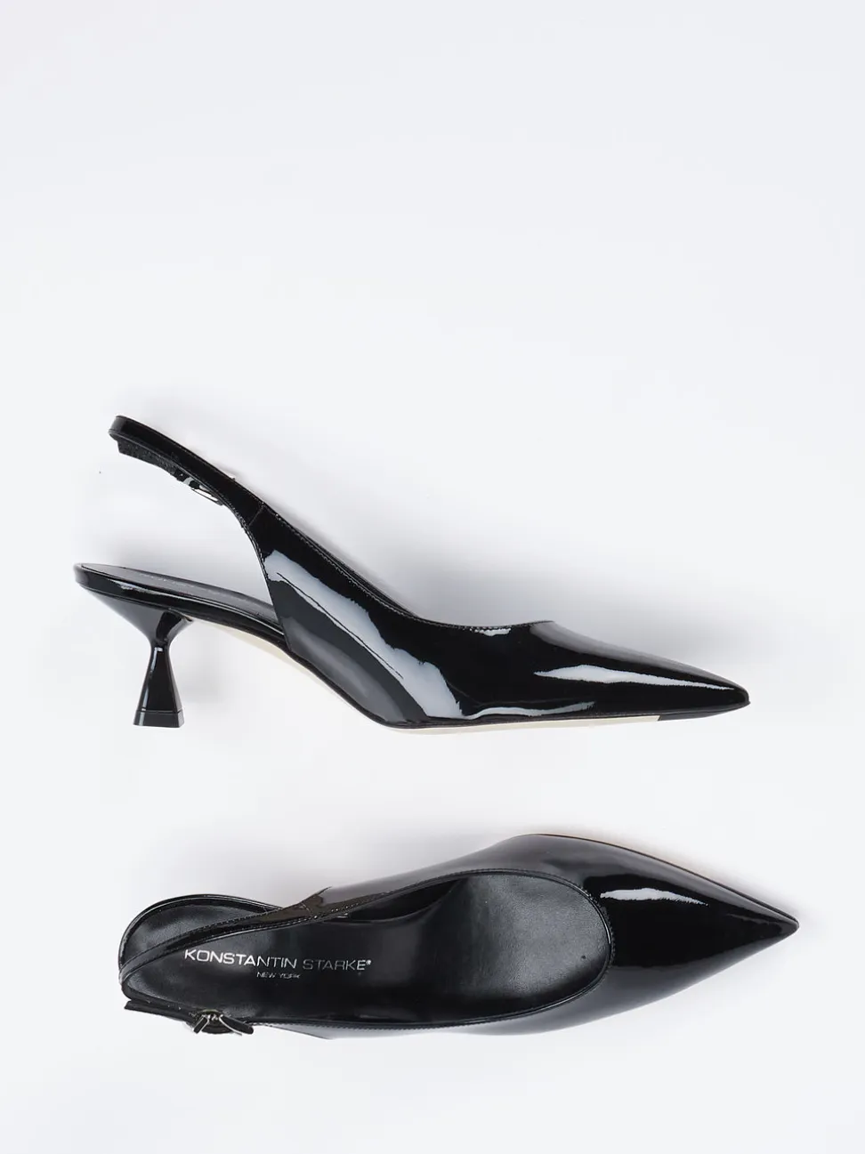 Konstantin Starke – Slingback-Pumps aus Lackleder Schwarz