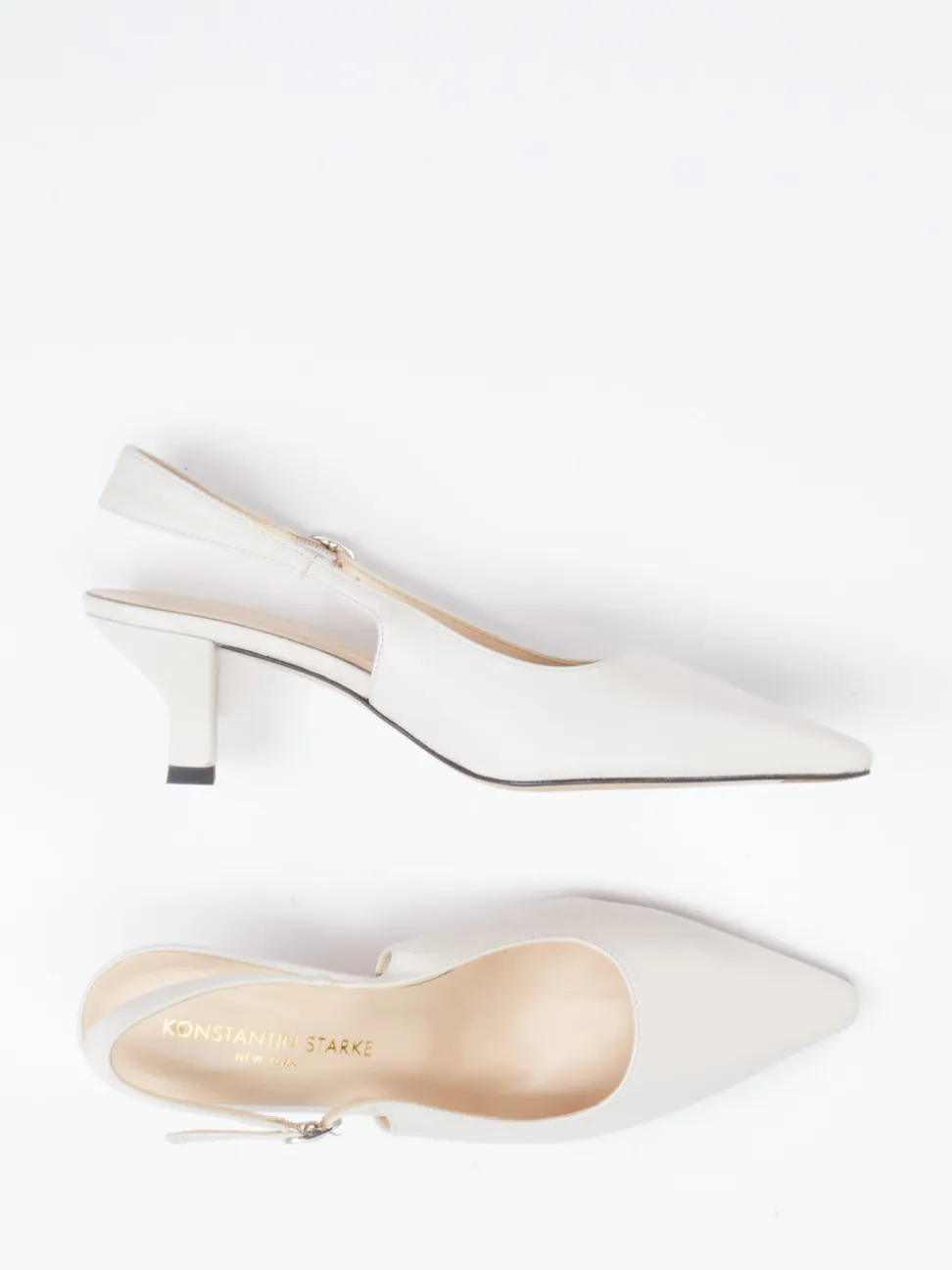 Konstantin Starke – Slingback-Pumps aus Lammleder Elfenbein
