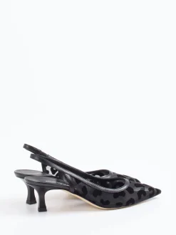 Konstantin Starke – Slingback-Pumps aus Netzspitze Schwarz