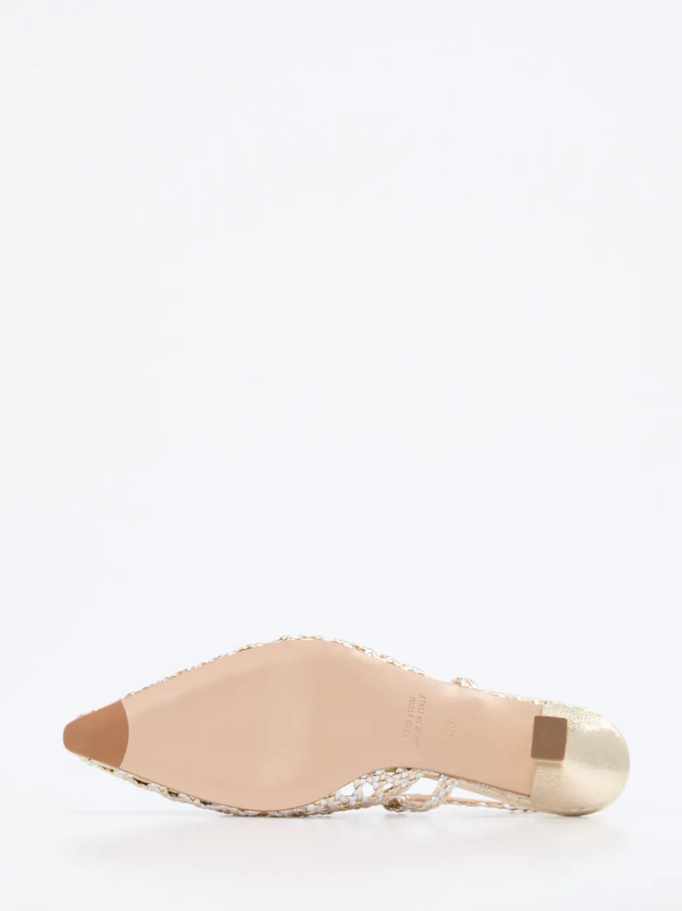 Konstantin Starke – Slingback-Pumps aus Flechtleder Gold