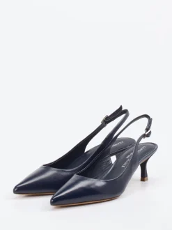 Konstantin Starke – Slingback-Pumps aus Lackleder Dunkelblau