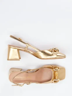 Konstantin Starke – Slingback-Pumps aus Metallicleder Gold