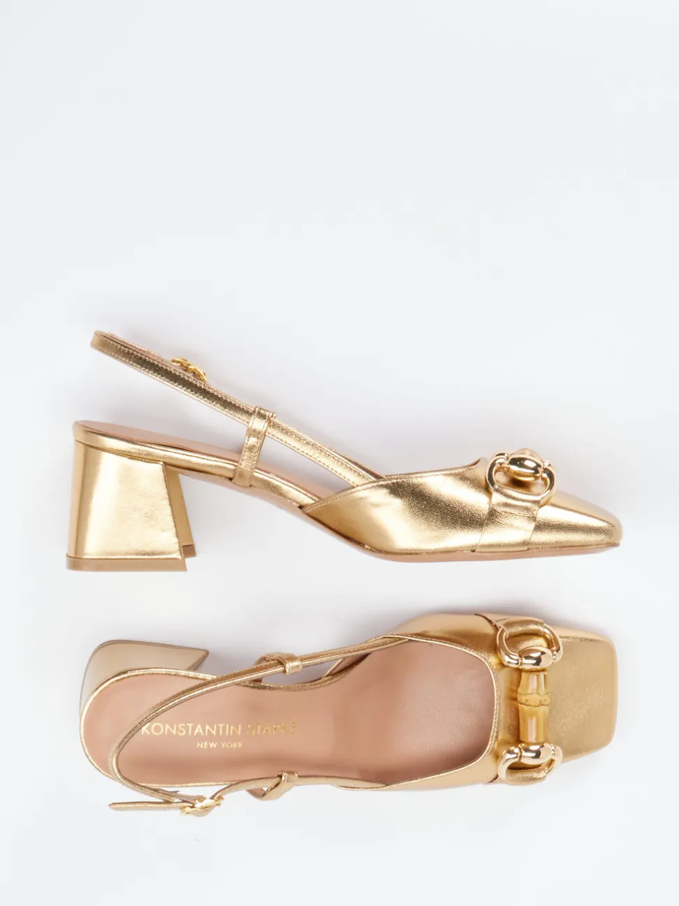 Konstantin Starke – Slingback-Pumps aus Metallicleder Gold