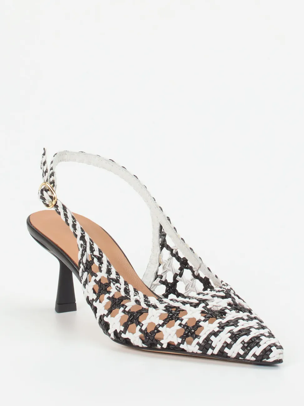 Konstantin Starke – Slingback-Pumps aus Flechtleder Schwarz