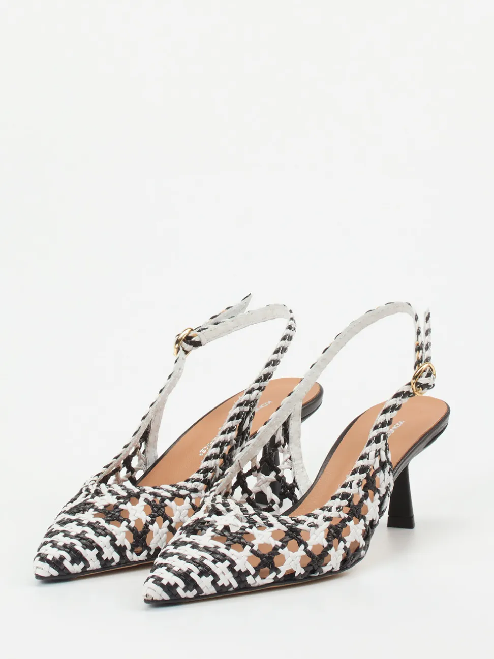 Konstantin Starke – Slingback-Pumps aus Flechtleder Schwarz