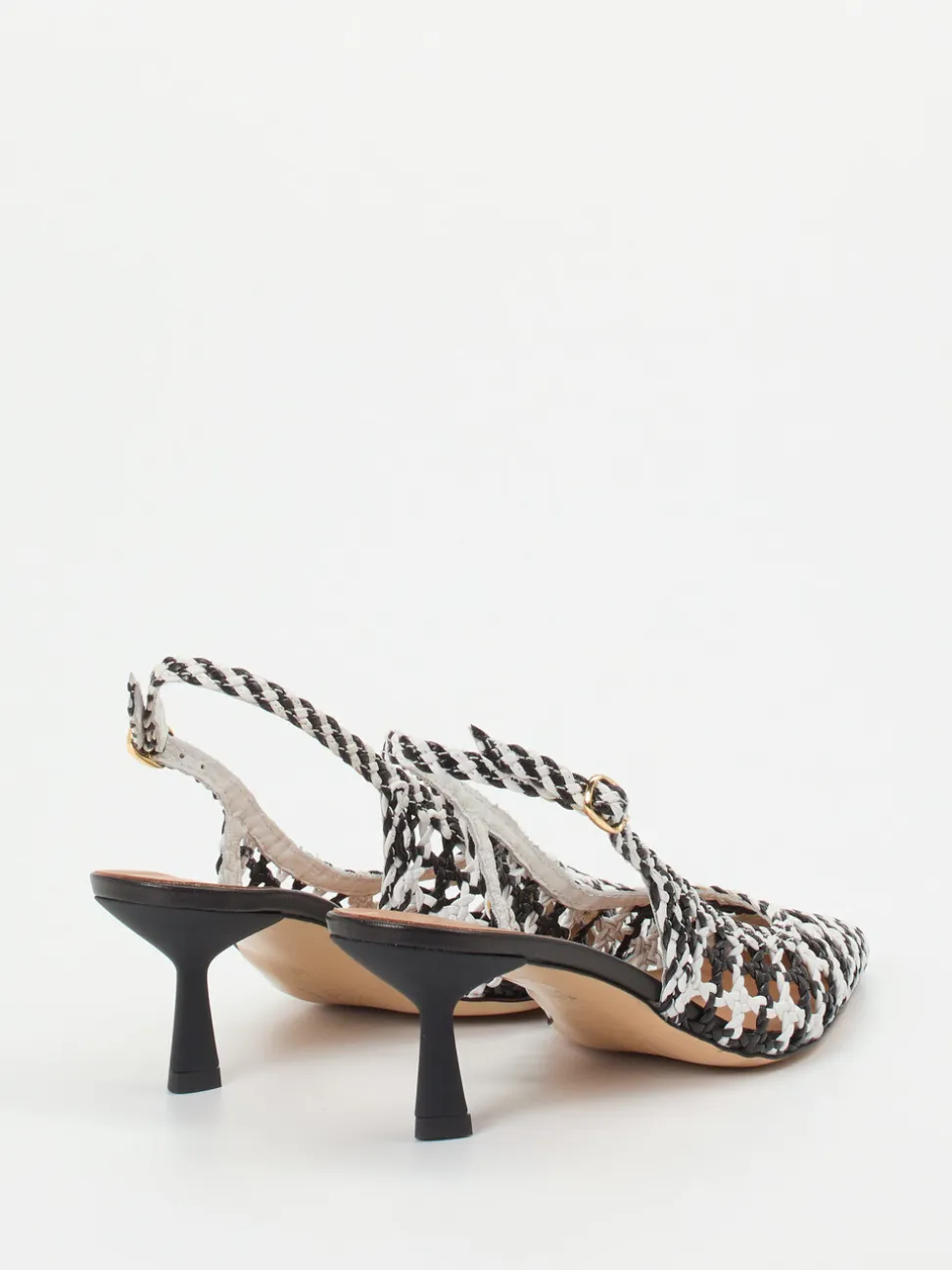 Konstantin Starke – Slingback-Pumps aus Flechtleder Schwarz
