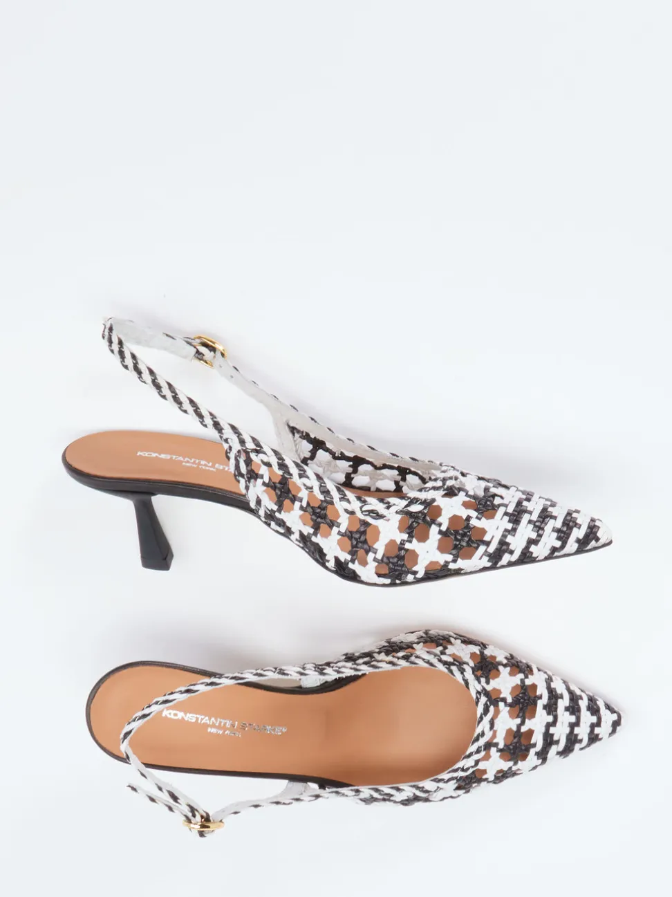 Konstantin Starke – Slingback-Pumps aus Flechtleder Schwarz