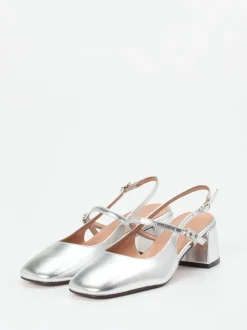 Konstantin Starke – Slingback-Pumps aus Metallicleder silber