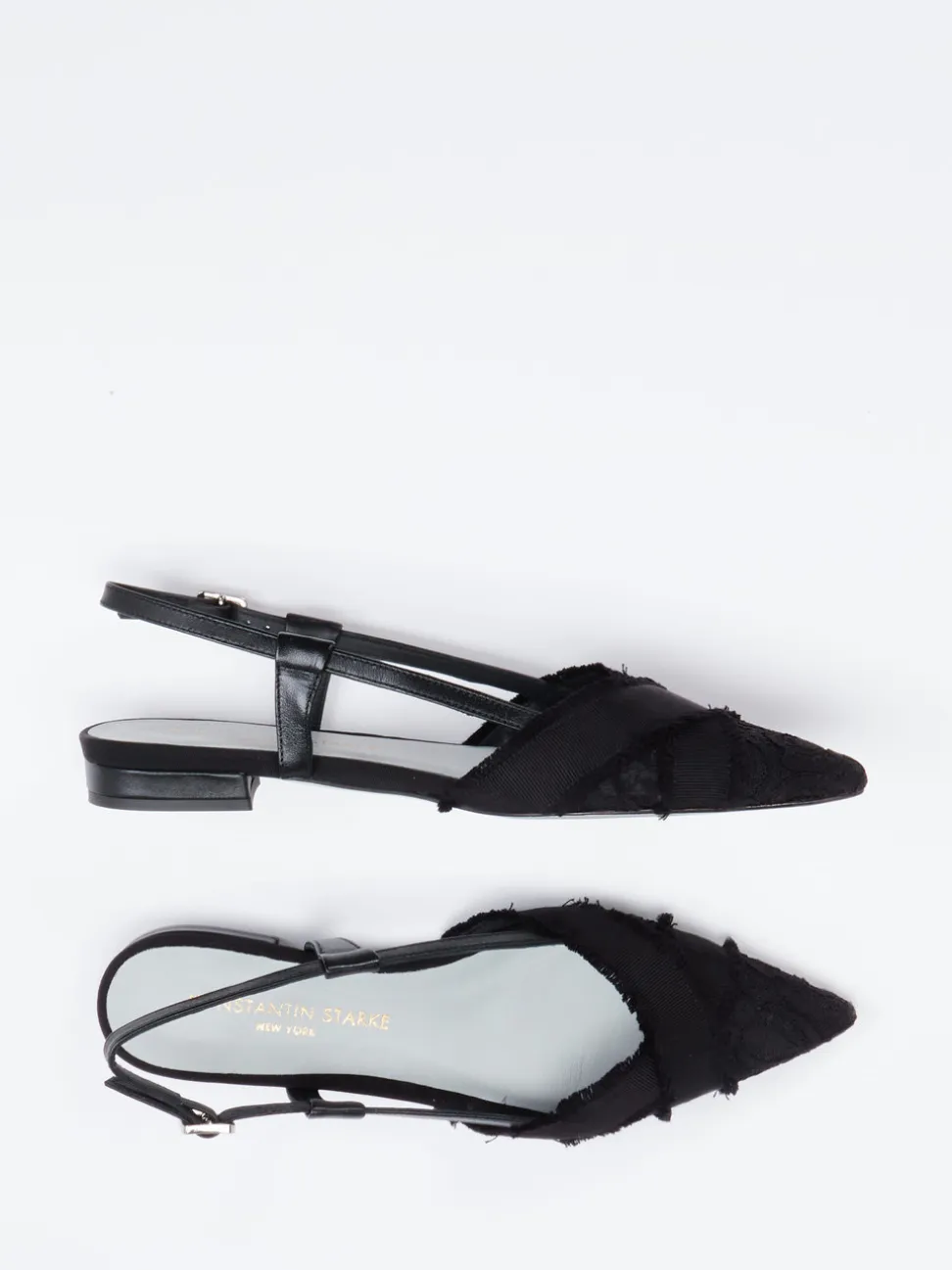 Konstantin Starke – Slingback-Ballerinas aus Spitze schwarz