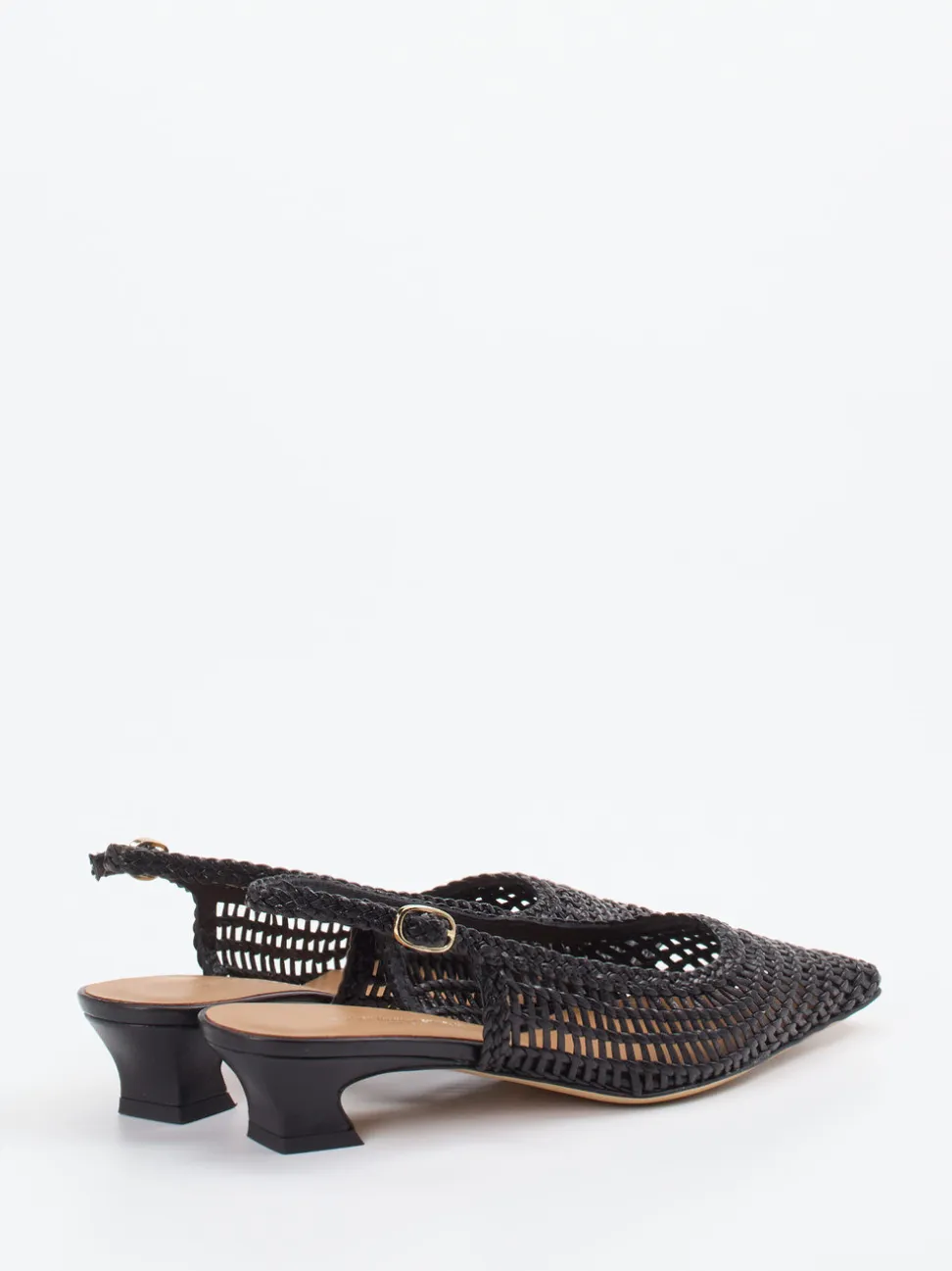Konstantin Starke – Slingback-Pumps aus Flechtleder schwarz