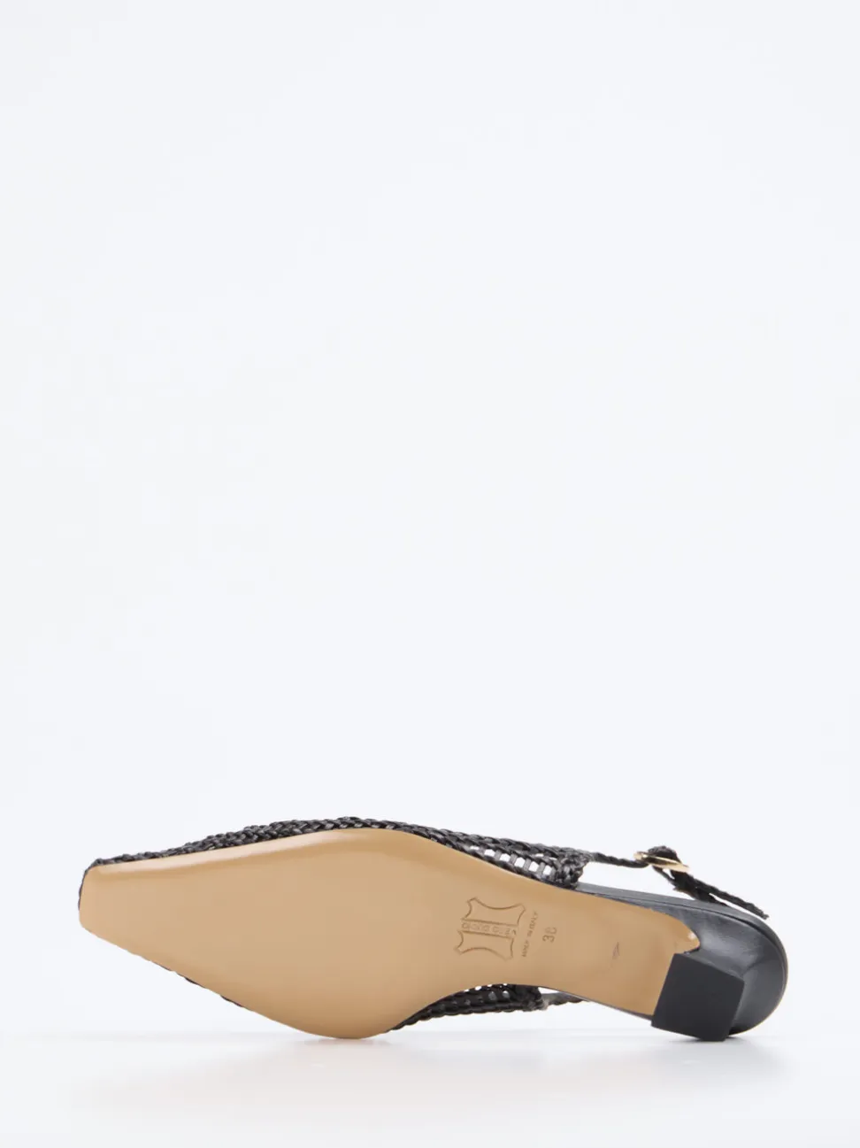 Konstantin Starke – Slingback-Pumps aus Flechtleder schwarz