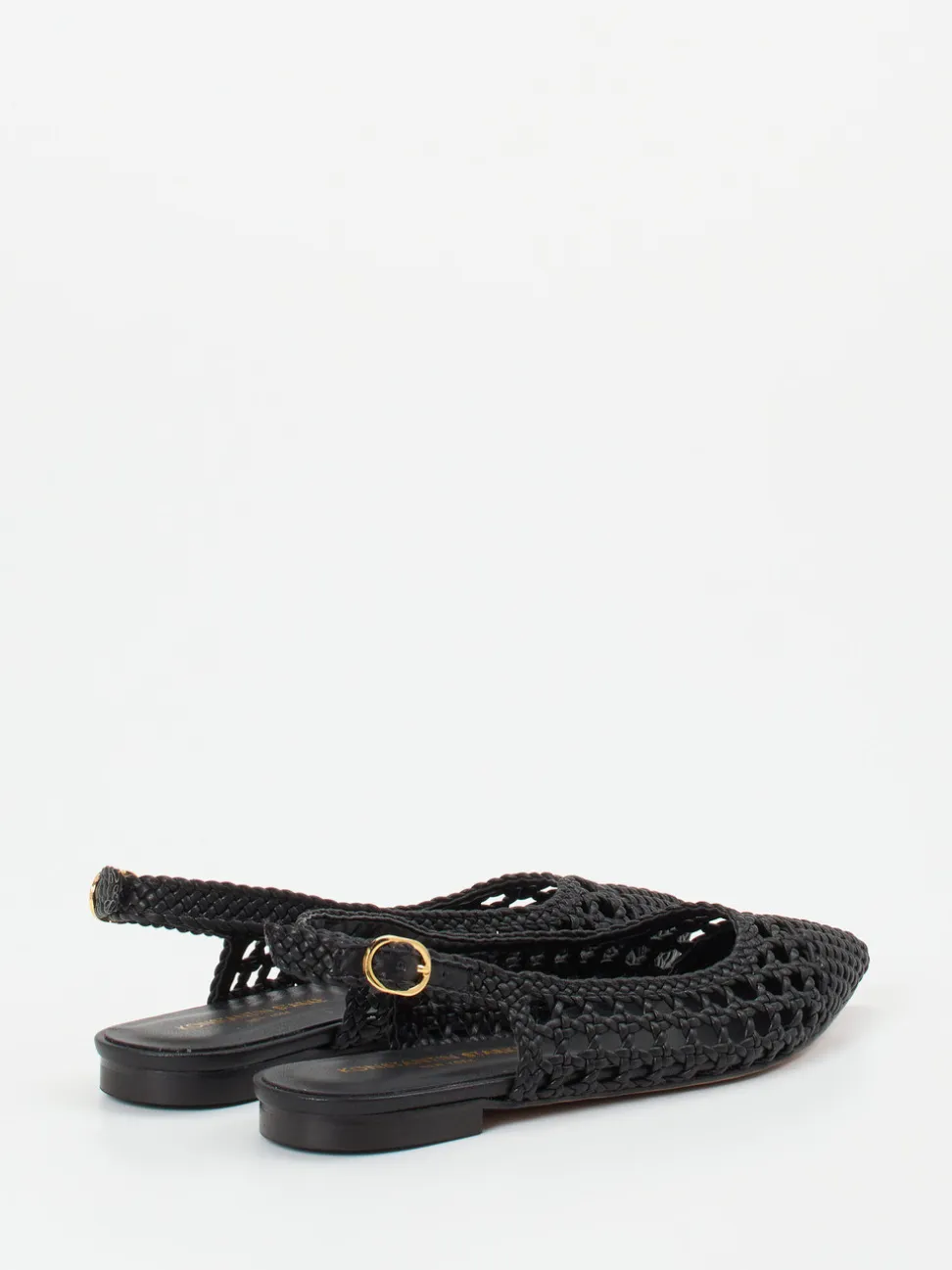 Konstantin Starke – Slingback-Ballerinas aus Flechtleder schwarz