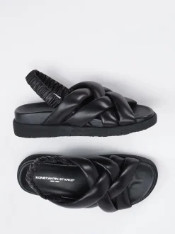 Konstantin Starke – Slingback-Sandalen aus Lammleder Schwarz