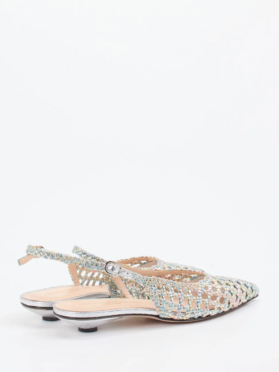 Konstantin Starke – Slingback-Ballerinas aus Flechtleder multicolor