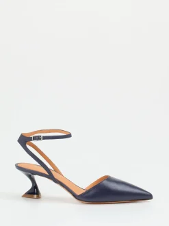 Konstantin Starke – Slingback-Pumps aus Lammleder dunkelblau