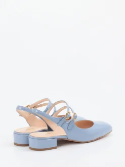 Konstantin Starke – Slingback-Pumps aus Lackleder Pastellblau