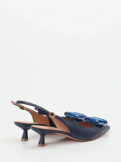 Konstantin Starke – Slingback-Pumps aus Lammleder Dunkelblau