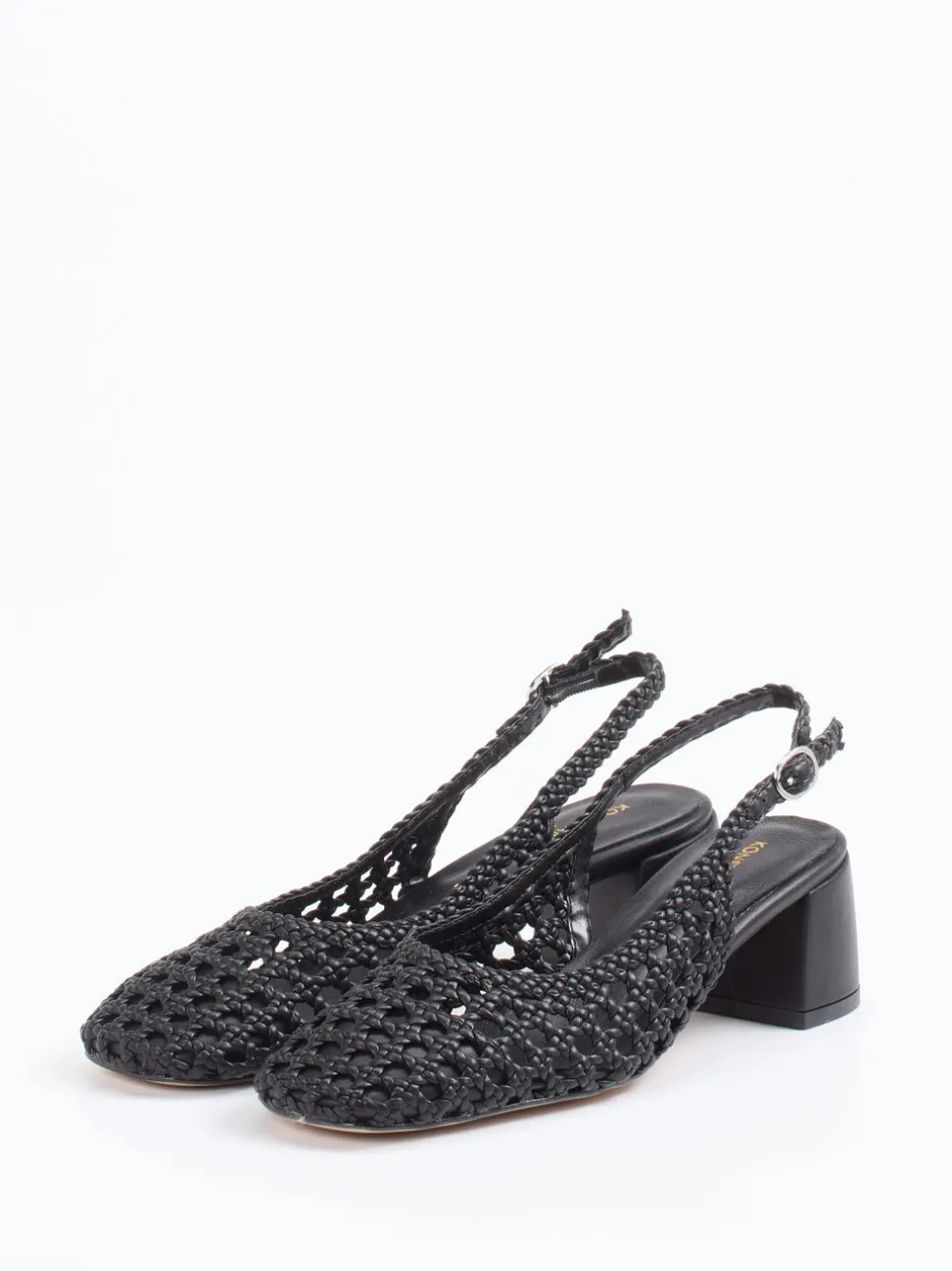 Konstantin Starke – Slingback-Pumps aus Flechtleder schwarz