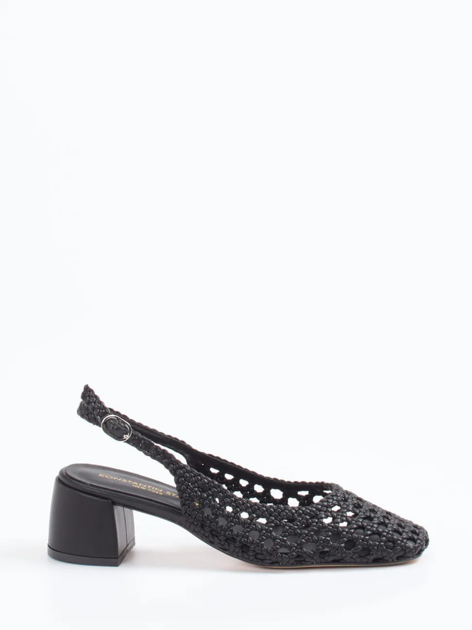 Konstantin Starke – Slingback-Pumps aus Flechtleder schwarz