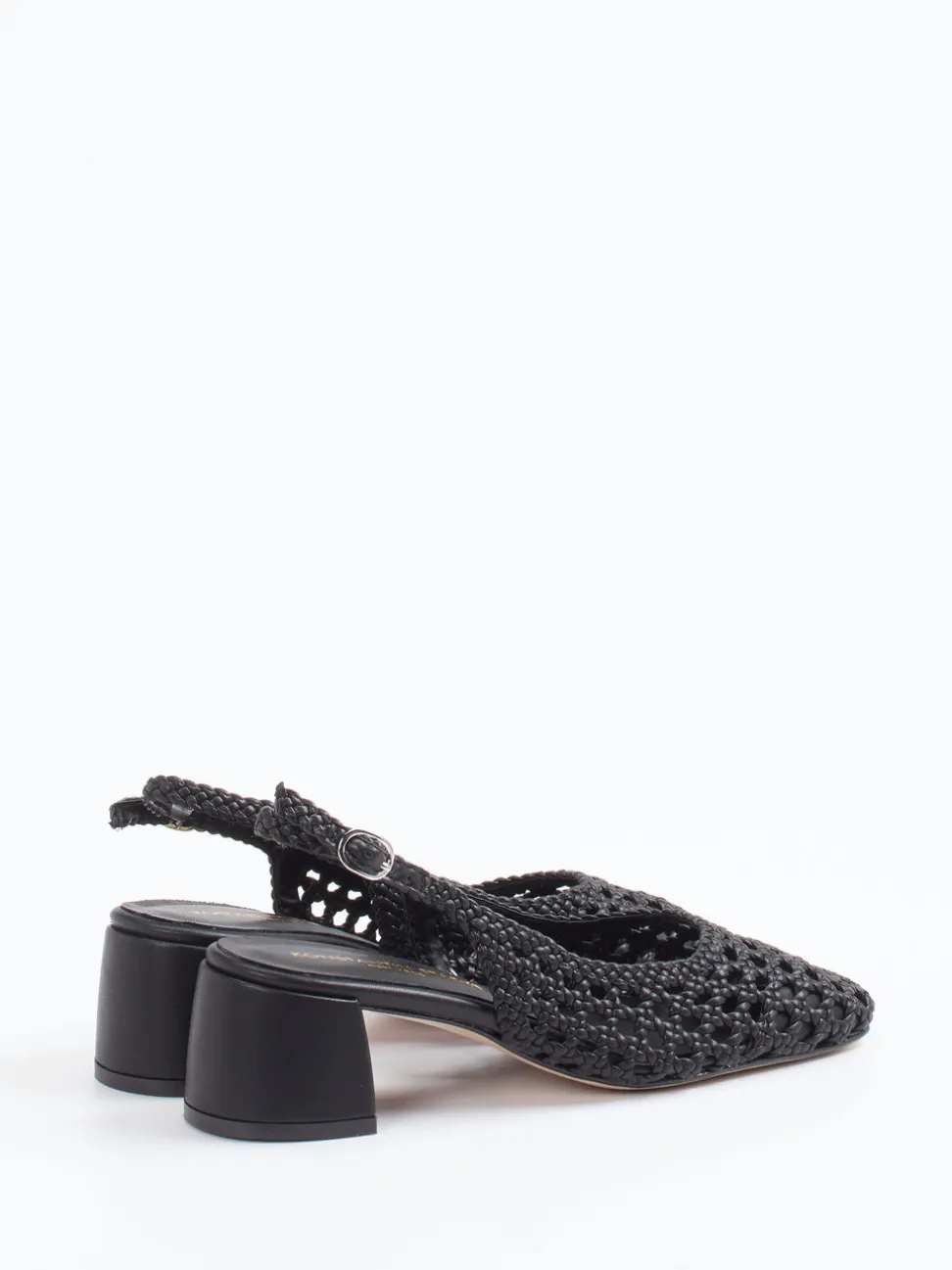 Konstantin Starke – Slingback-Pumps aus Flechtleder schwarz