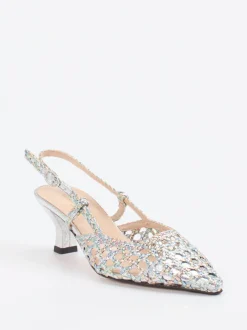 Konstantin Starke – Slingback-Pumps aus Flechtleder multicolor