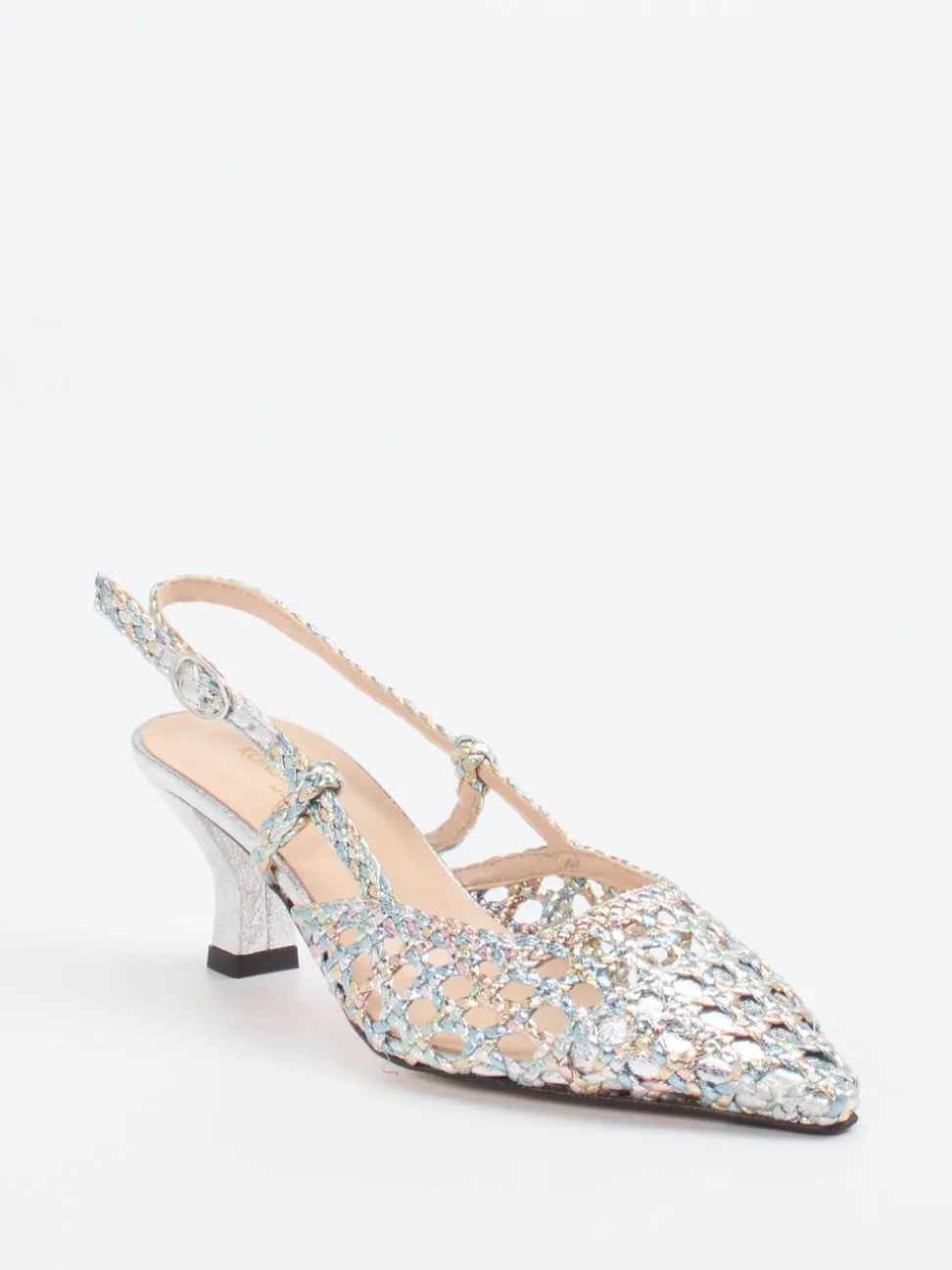 Konstantin Starke – Slingback-Pumps aus Flechtleder multicolor