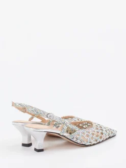Konstantin Starke – Slingback-Pumps aus Flechtleder multicolor
