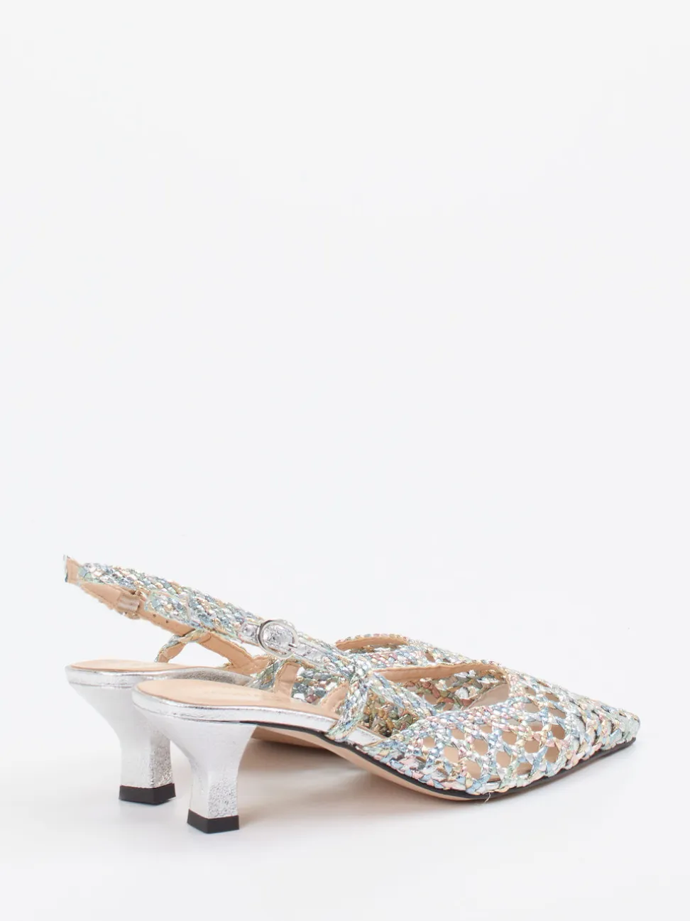 Konstantin Starke – Slingback-Pumps aus Flechtleder multicolor