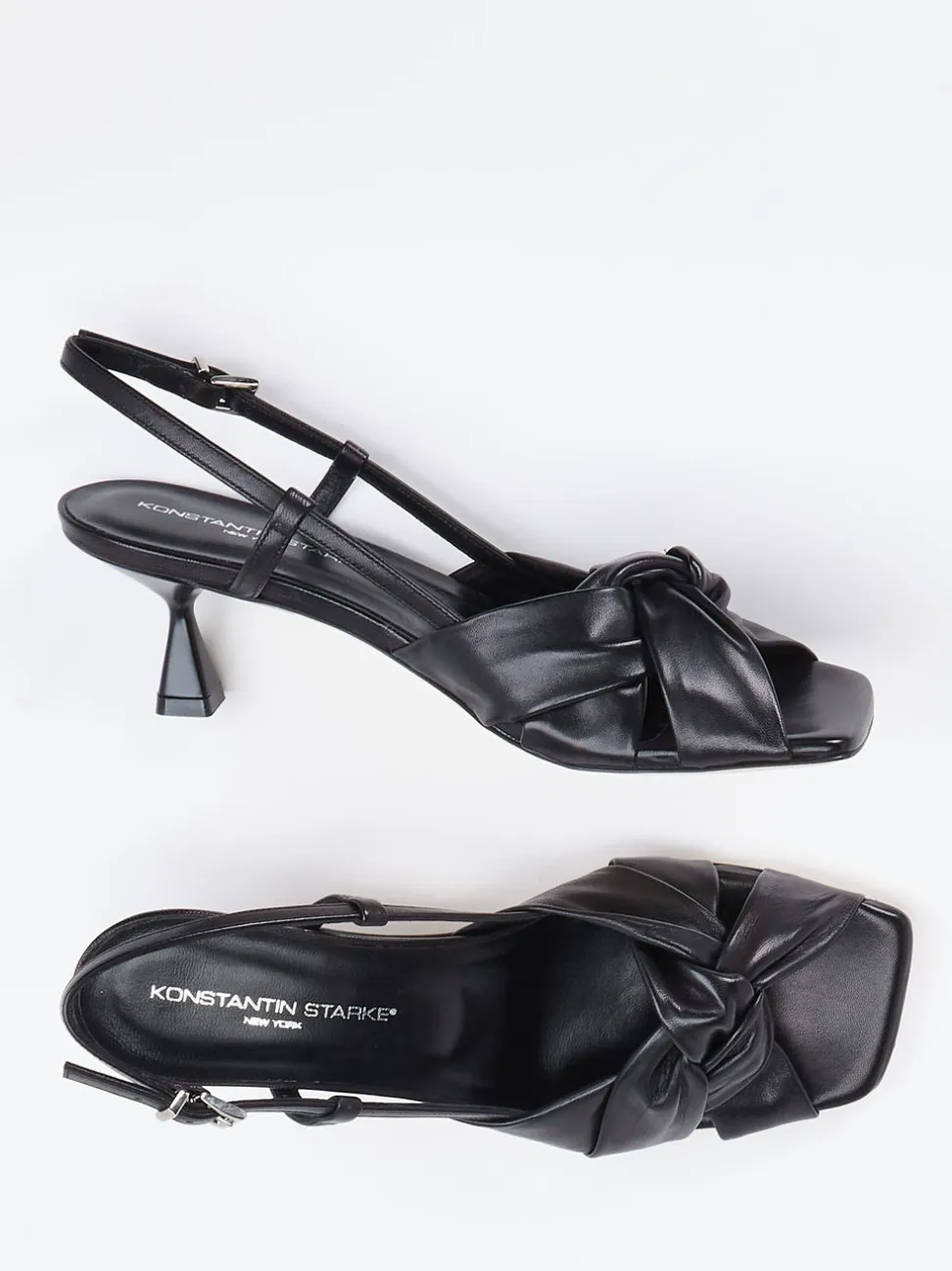 Konstantin Starke – Slingback-Sandalen aus Lammleder Schwarz