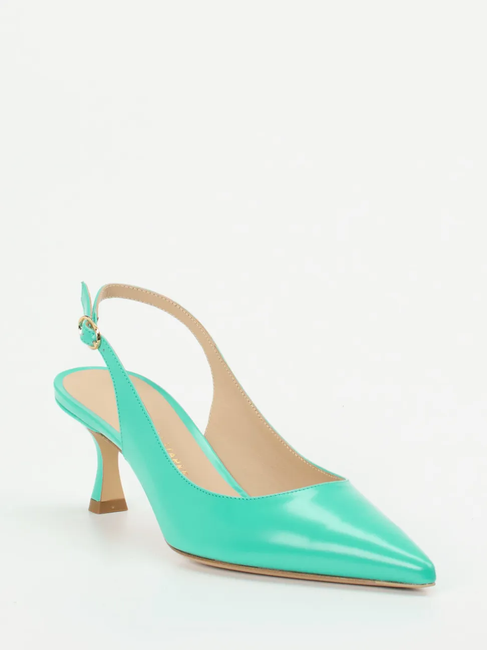 Konstantin Starke – Slingback-Pumps aus Hochglanzleder Türkisgrün