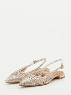Konstantin Starke – Slingback-Ballerinas aus Flechtleder Roségold