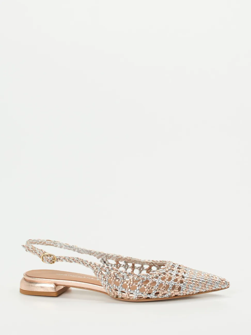 Konstantin Starke – Slingback-Ballerinas aus Flechtleder Roségold
