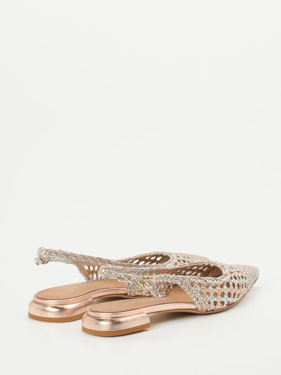 Konstantin Starke – Slingback-Ballerinas aus Flechtleder Roségold
