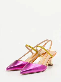 Konstantin Starke – Slingback-Pumps aus Metallicleder pink