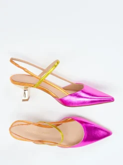 Konstantin Starke – Slingback-Pumps aus Metallicleder pink