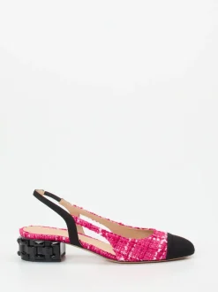 Konstantin Starke – Slingback-Pumps aus Bouclé-Textil pink