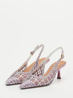Konstantin Starke – Slingback-Pumps aus Flechtleder Flieder