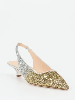 Konstantin Starke – Slingback-Pumps aus Metallicleder Gold