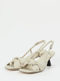 Konstantin Starke – Slingback-Sandalette aus Lammleder Cremeweiß